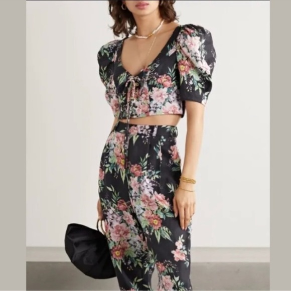 ZIMMERMANN Bellitude Tuck Floral-Print Linen Set Zimmermann Size 0 - Picture 2 of 16